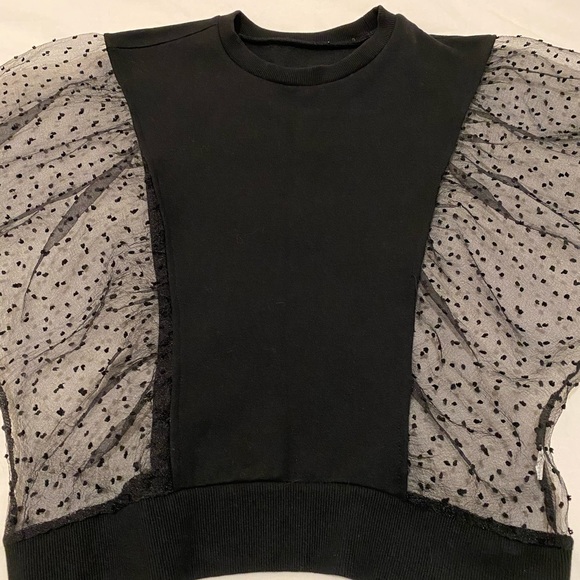 Black top with sheer arms and sides - Picture 2 of 5